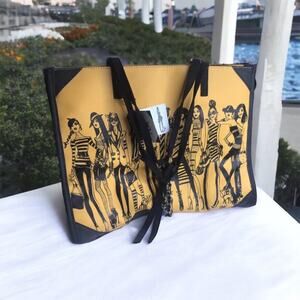 Izak‎ New York Designer Save the Bees! Tote Purse Yellow / Black NWT MSRP $76